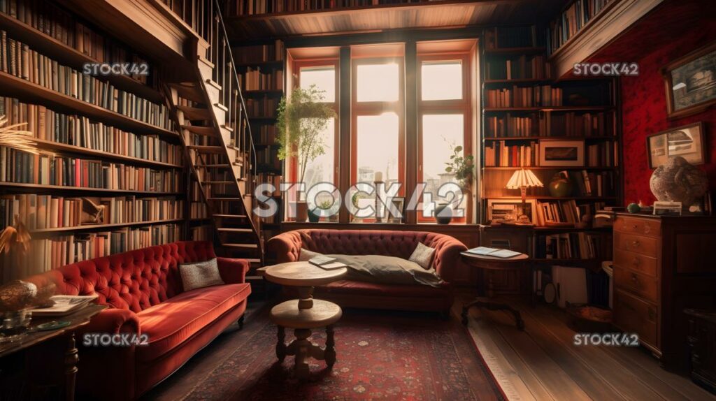 cozy and comfortable library with a collection of inspiri one