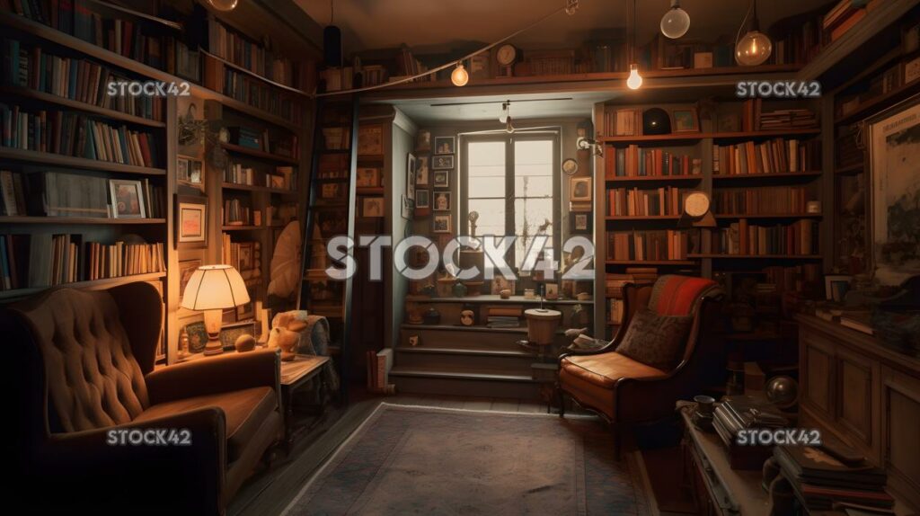 cozy and comfortable library with a collection of inspiri three