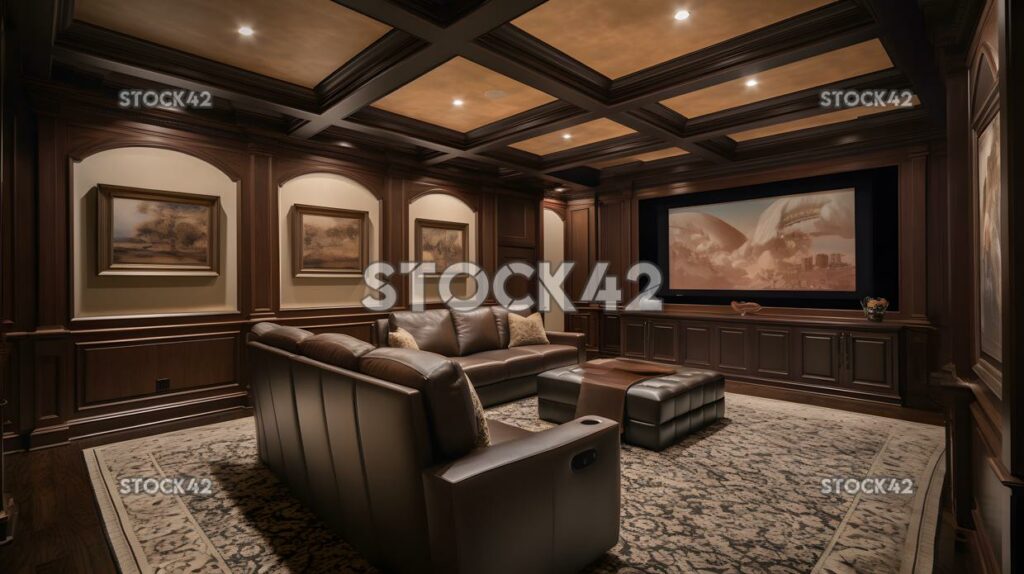 cozy and comfortable movie theater with plush seating and one