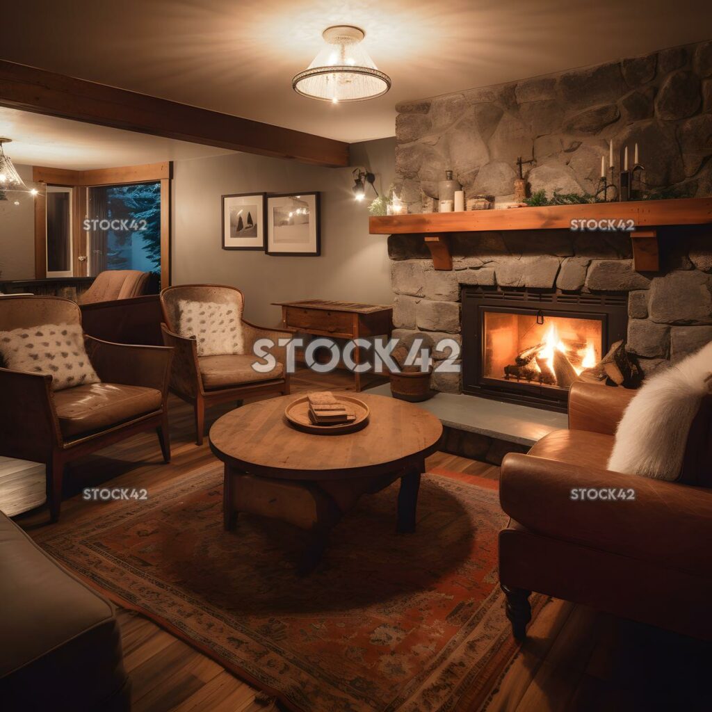 cozy and inviting fireplace with a crackling fire and com