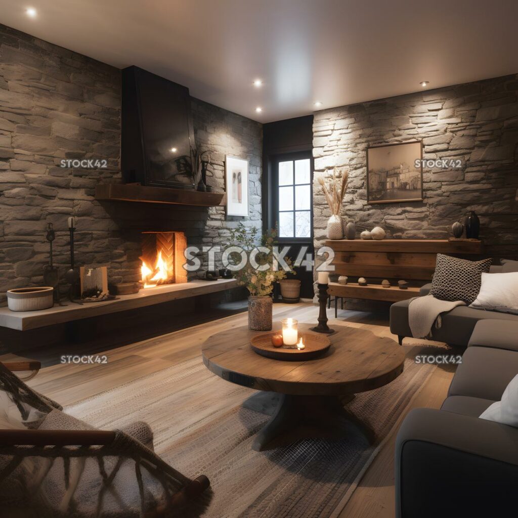 cozy and inviting living room with a roaring fireplace one