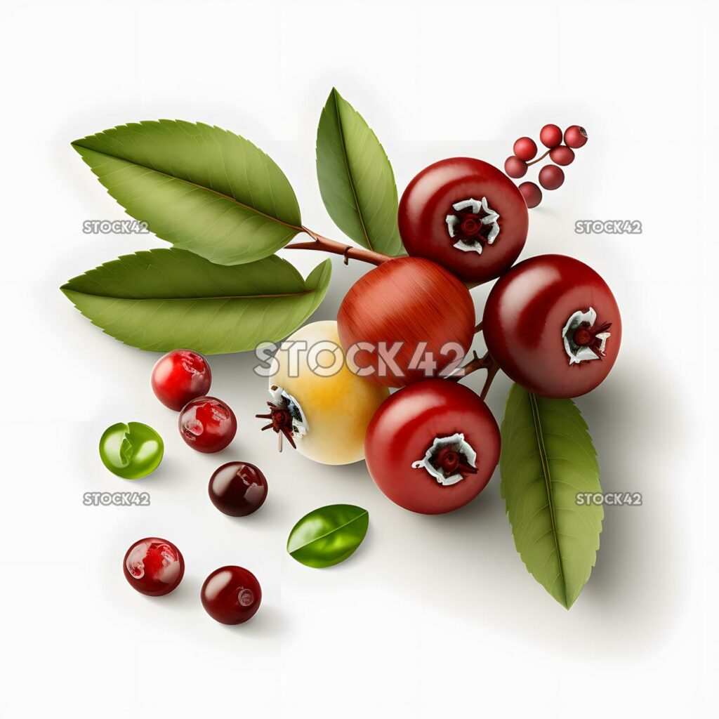 cranberry fruit blank white background