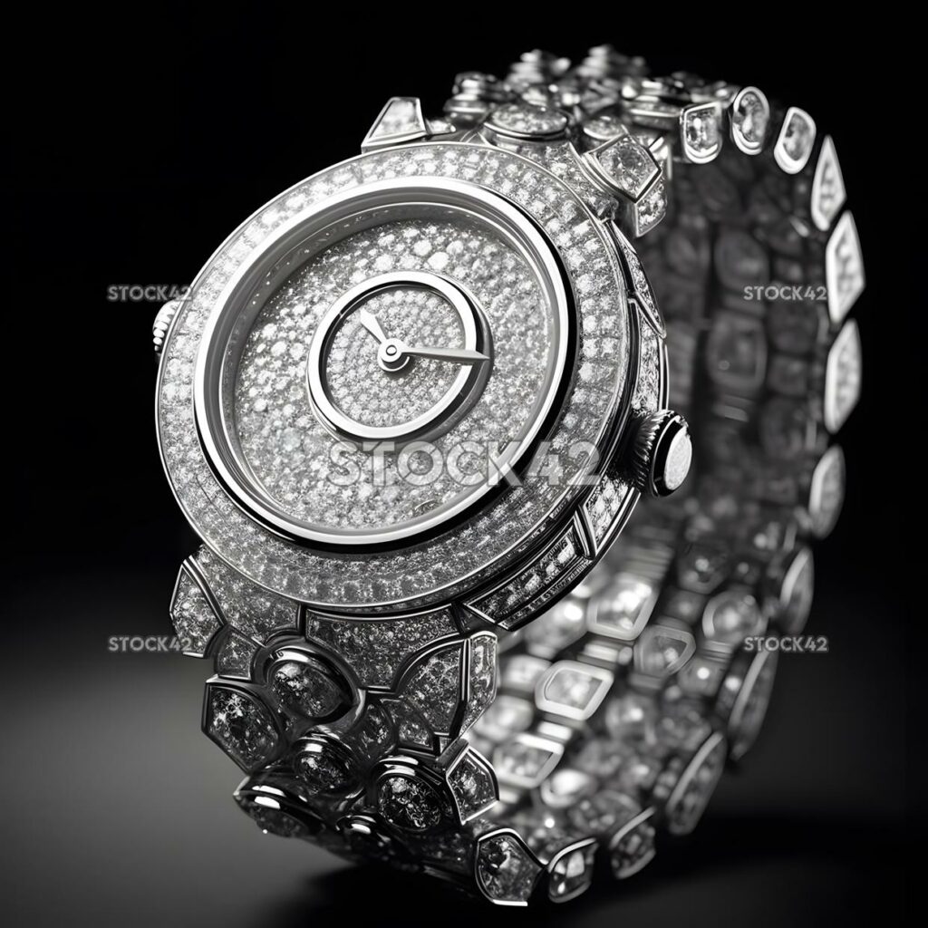 Reloj de pulsera con incrustaciones de diamante