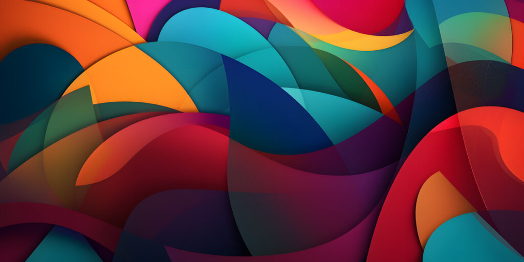 digital background with colorful overlapping shapes