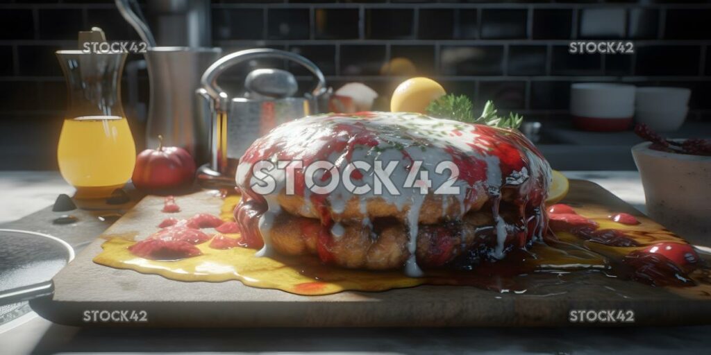 Lebensmittel Kochen Rezept Koch lecker Hyper-realistische Textur zwei