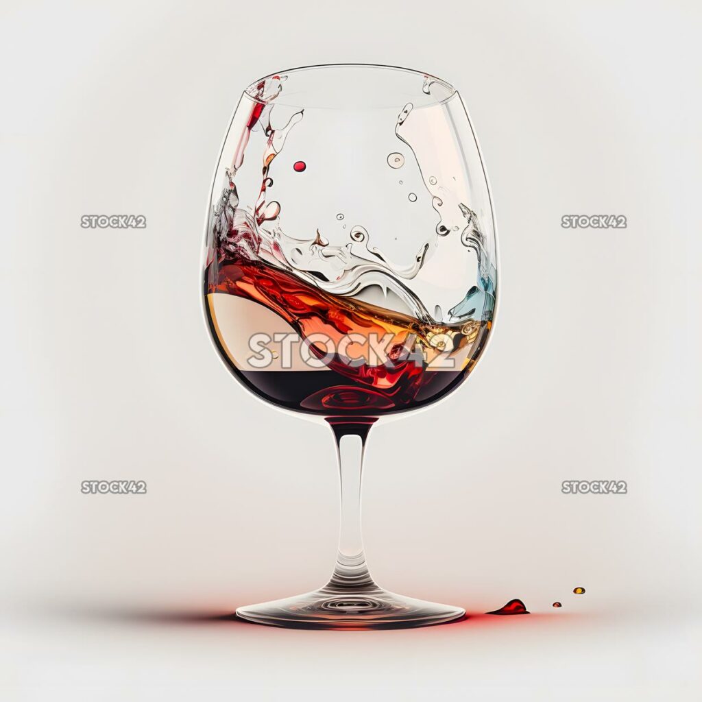 glas with wine  blank white background realistic digital_