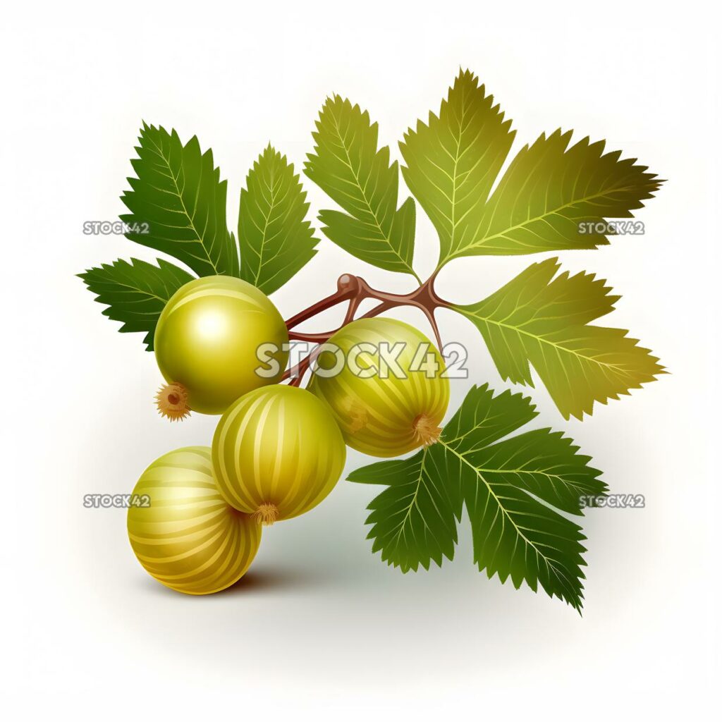 gooseberry fruit blank white background