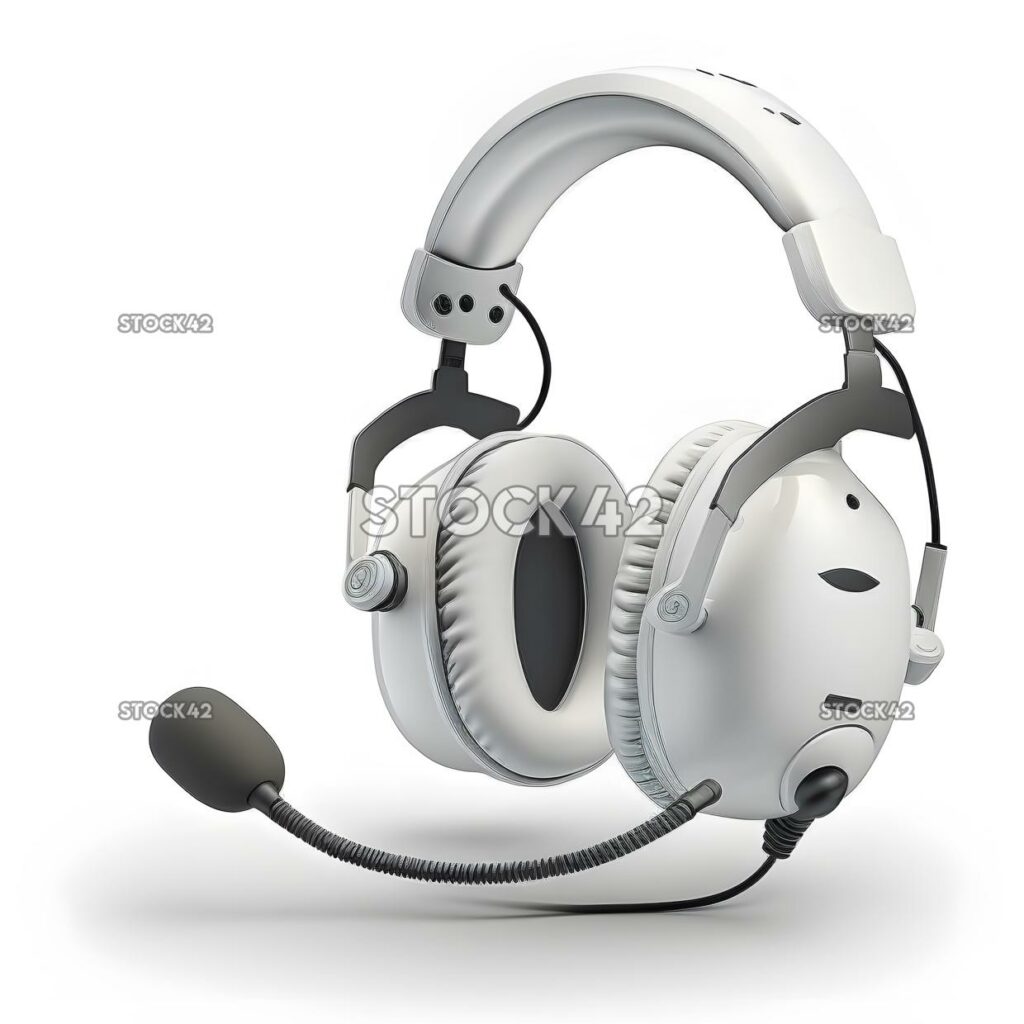 auriculares en blanco fondo blanco realista uno