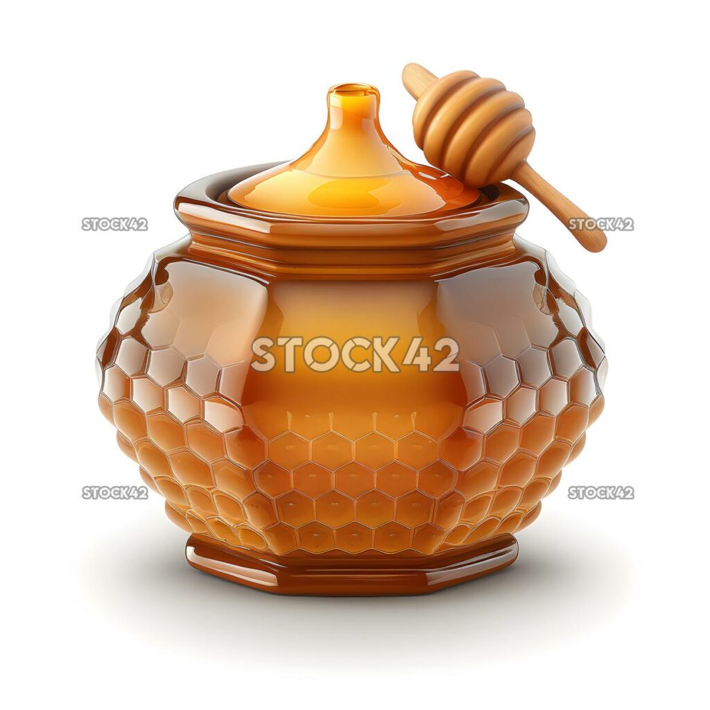 honey pot blank white background realistic