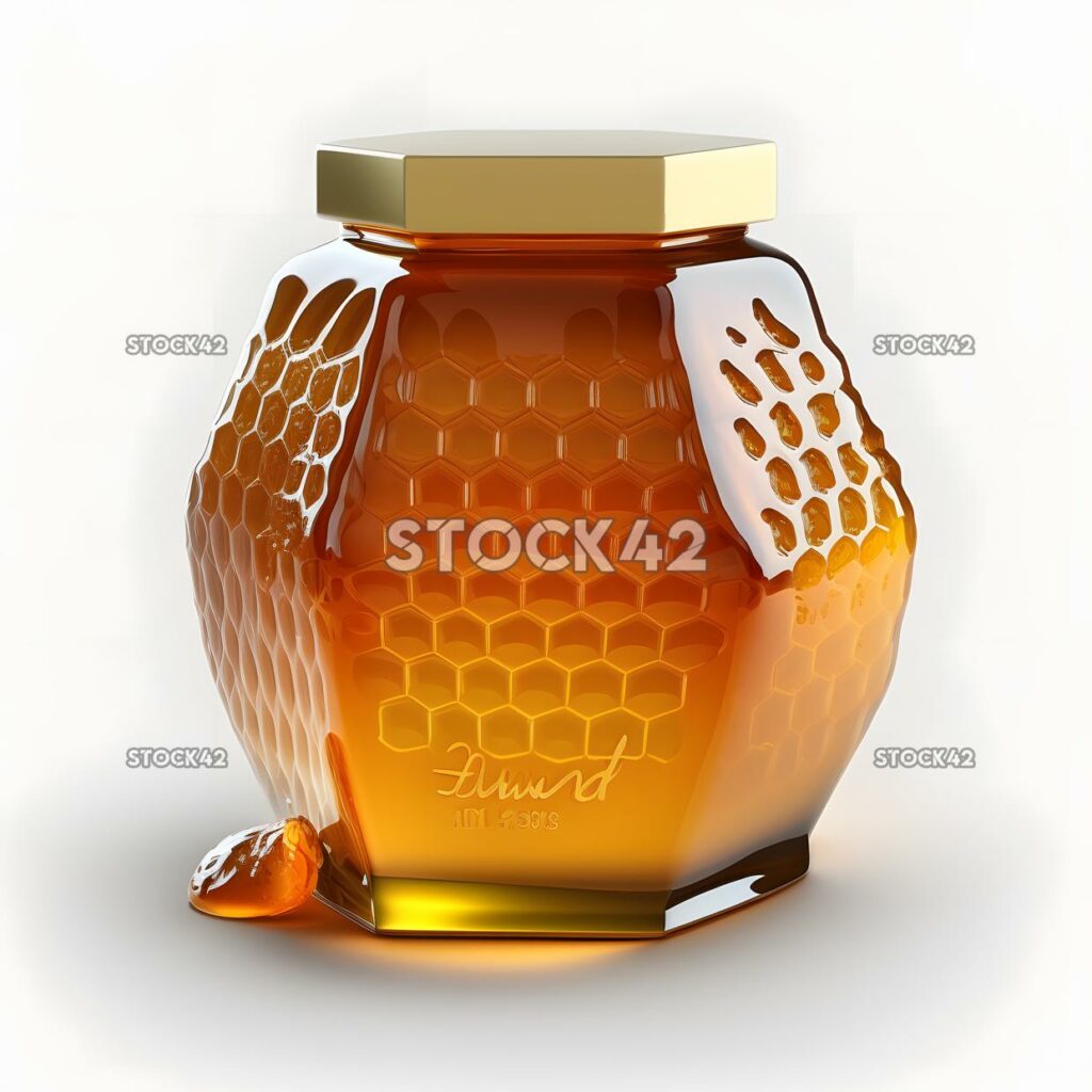 honey pot blank white background realistic one