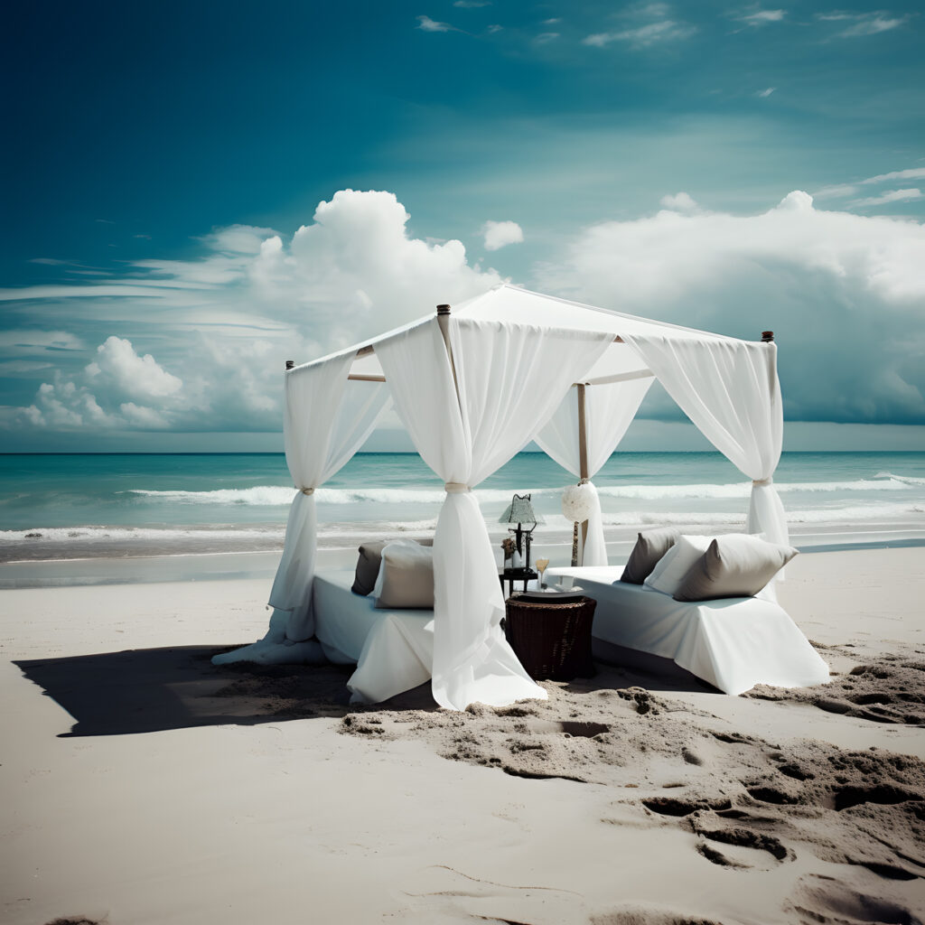 honeymoon romance luxury beach relaxation high contrast