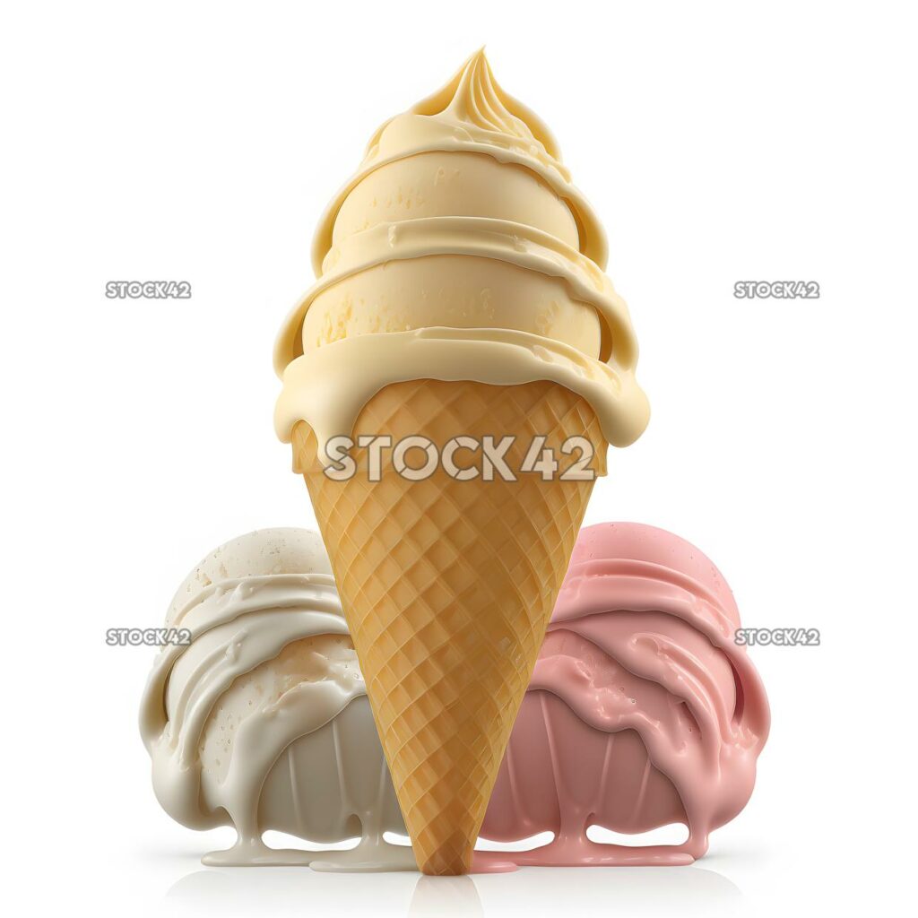 ice cream blank white background realistic one