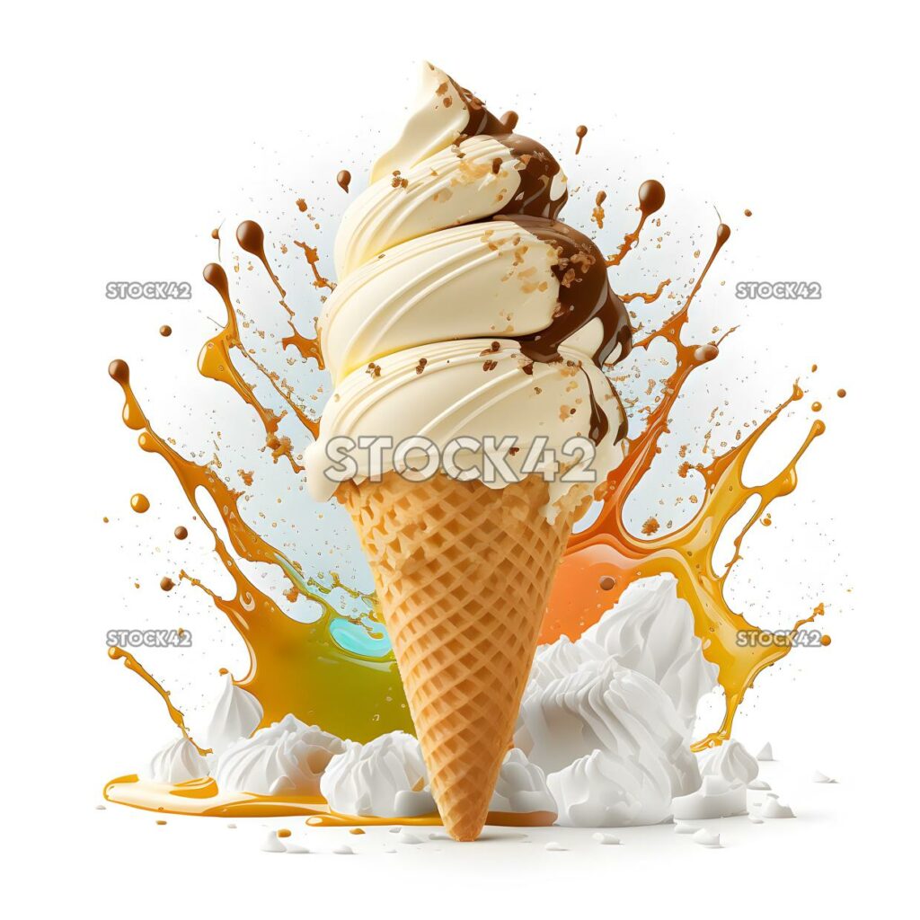 ice cream blank white background realistic two