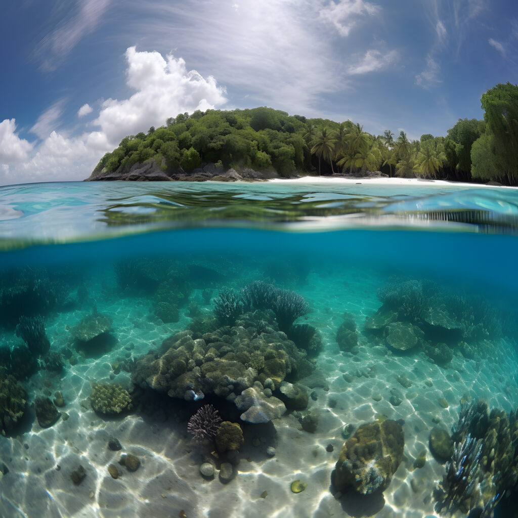 Inselparadies kristallklares Wasser Schnorcheln Hyper-rea one