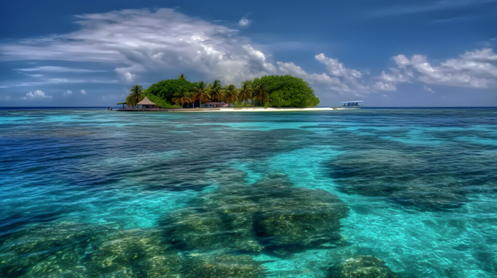 island tropical paradise snorkeling relaxation three