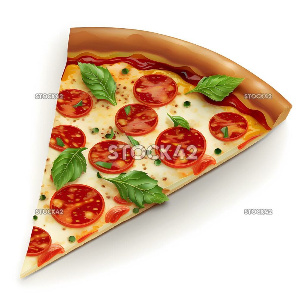 piece of pizza blank white background realistic