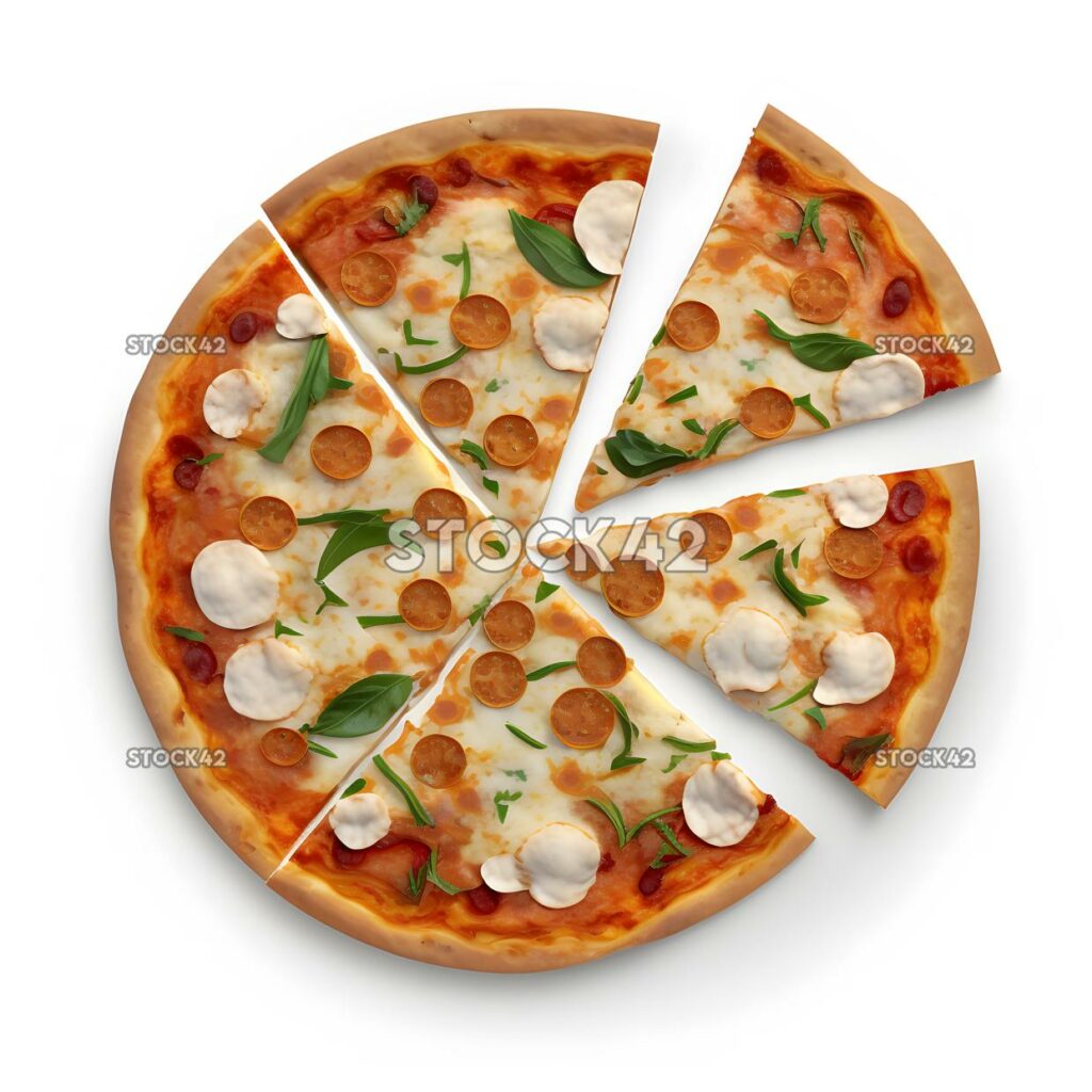 pizza en blanco fondo realista renderizado digital realista–a