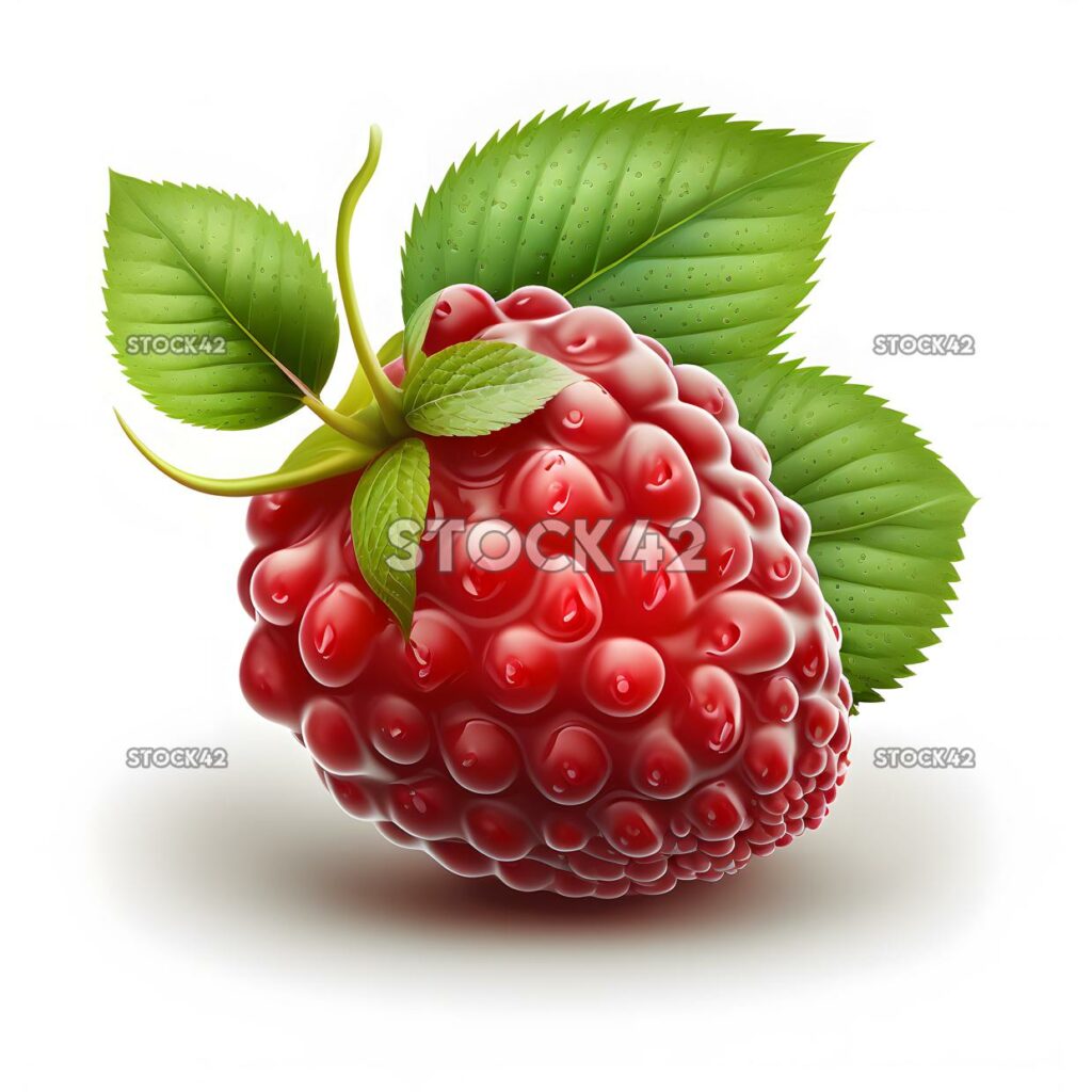 raspberry blank white background realistic one