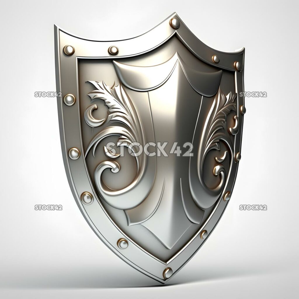 shield blank white background realistic one