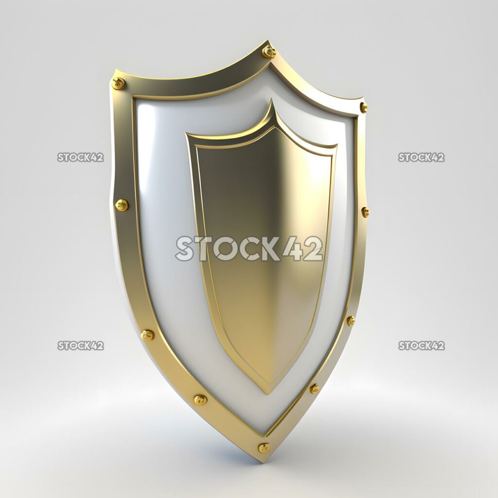 shield blank white background realistic two