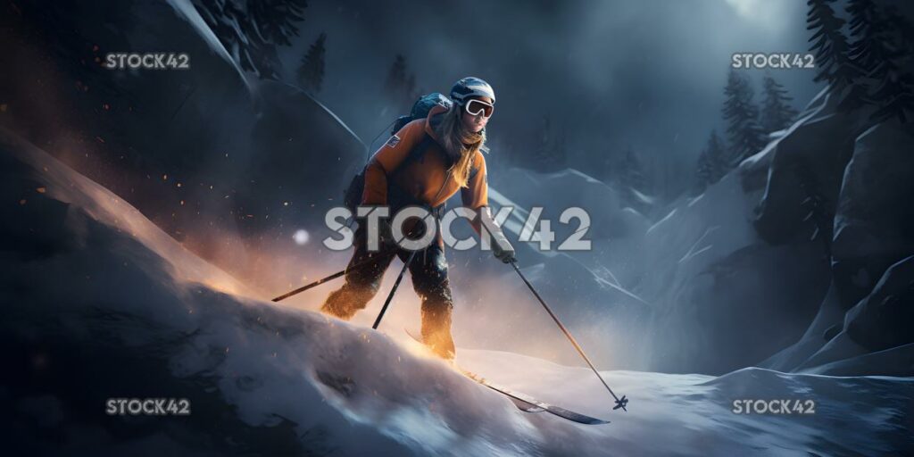 skiing mountains winter adventure snowboarding Hyper-real one