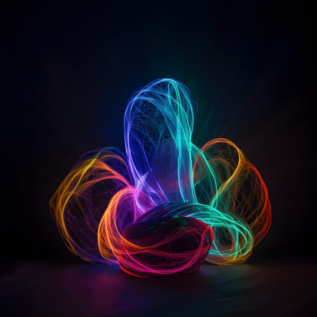 Light painting long exposure colors forms one