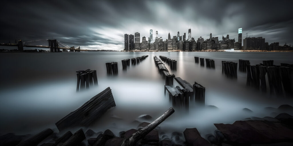 Long exposure landscapes cityscapes water