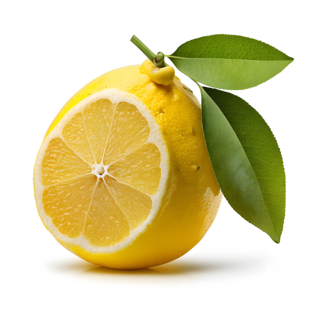 lemon blank white background three