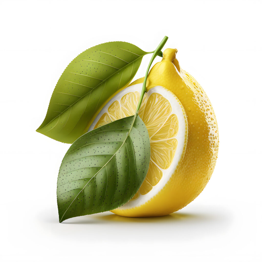 lemon blank white background two